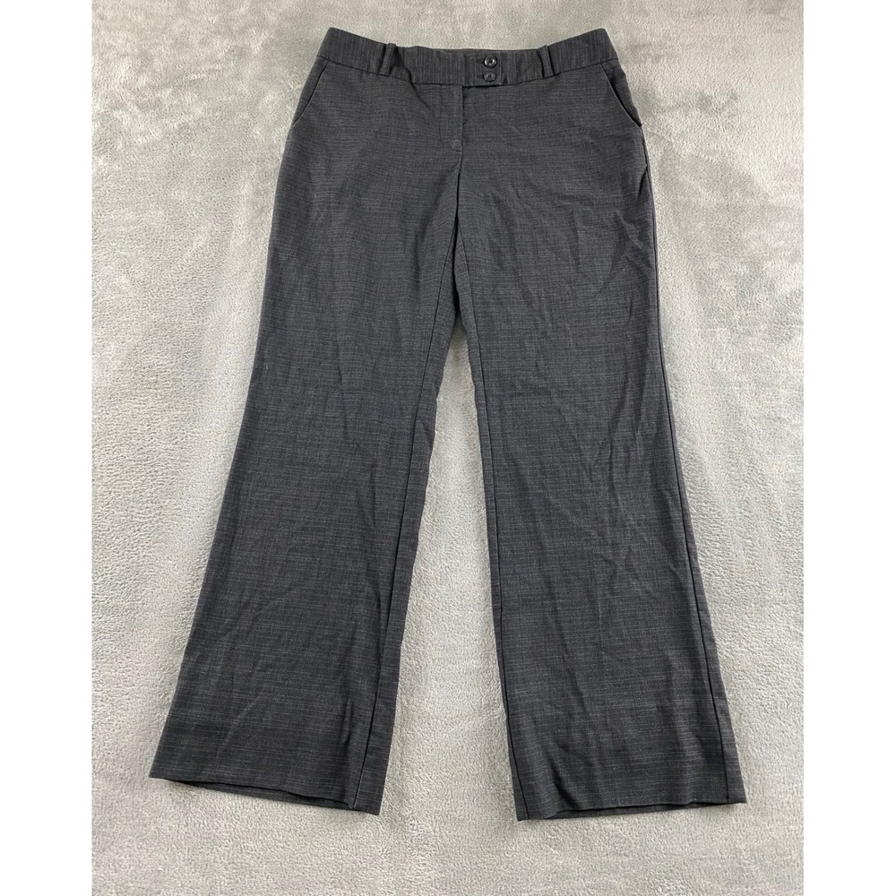 She Said Womens Grey Textured Wide‎ Leg Dress Pants Career Trousers Size 6